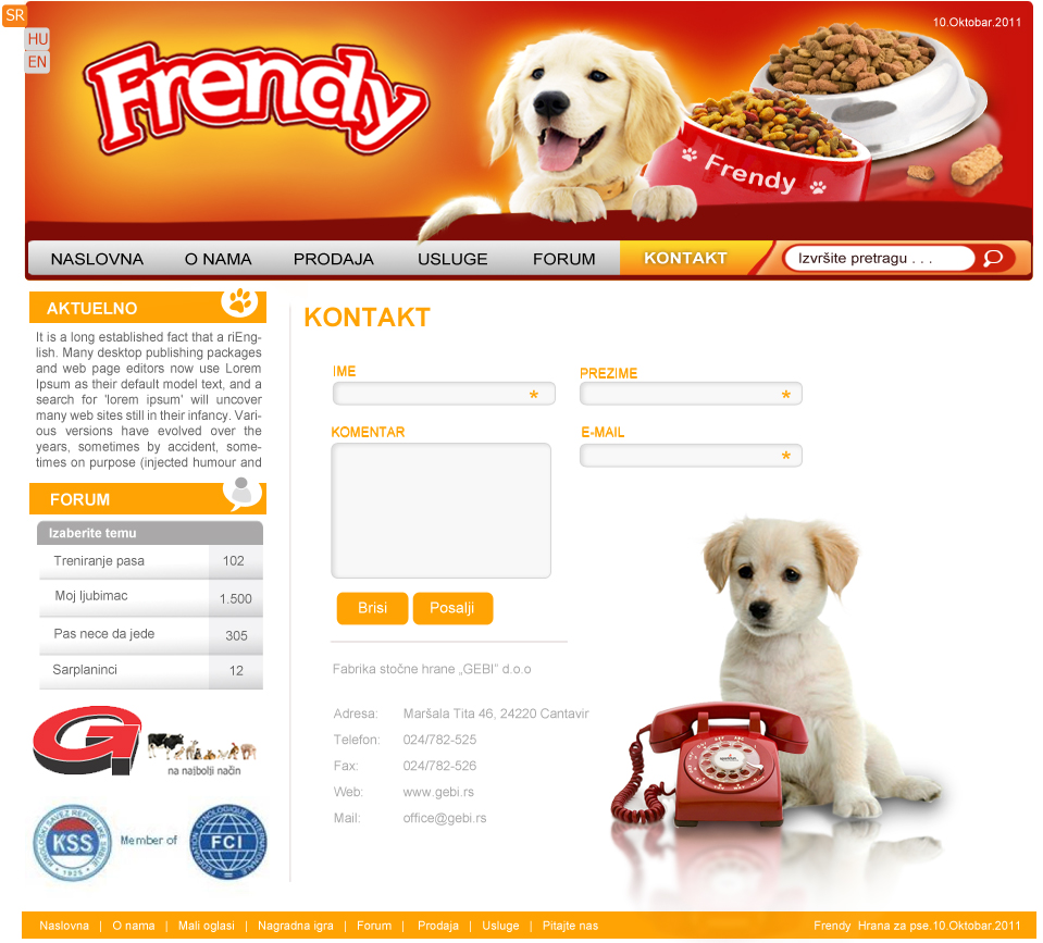 Frendy - website design